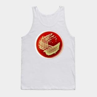 Bacterial Culture Streaks E.coli Petri Dish in Microbiology Lab Gold Red Yellow Tank Top